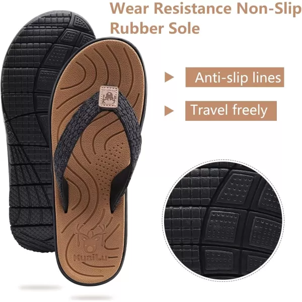KuaiLu Women's Non-Slip Casual Flip Flop Thong Sandals