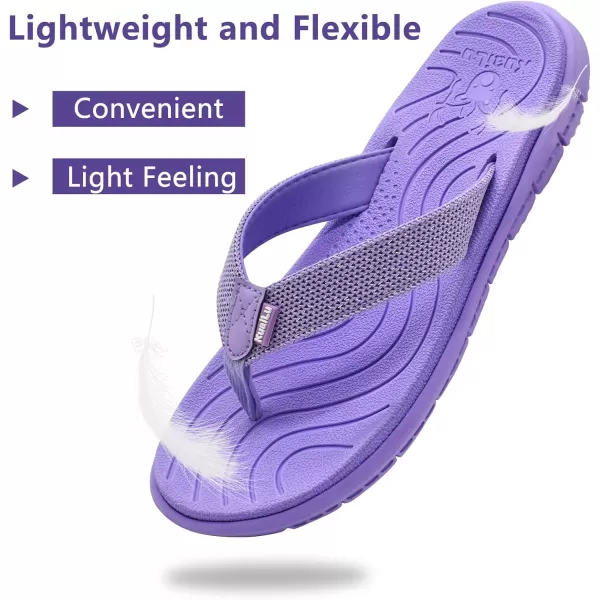 KuaiLu Women's Non-Slip Casual Flip Flop Thong Sandals