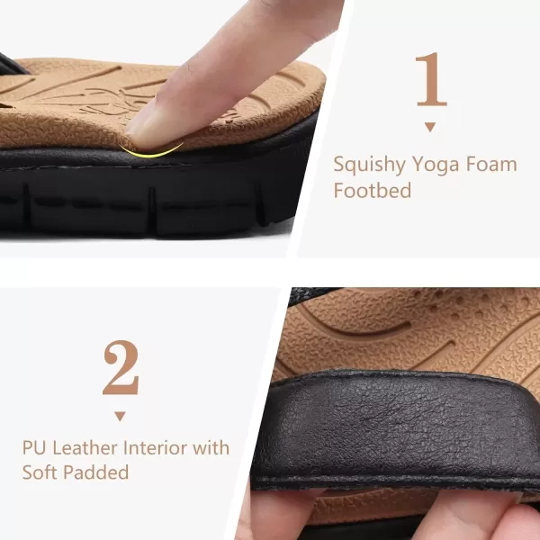 KuaiLu Women's Non-Slip Casual Flip Flop Thong Sandals