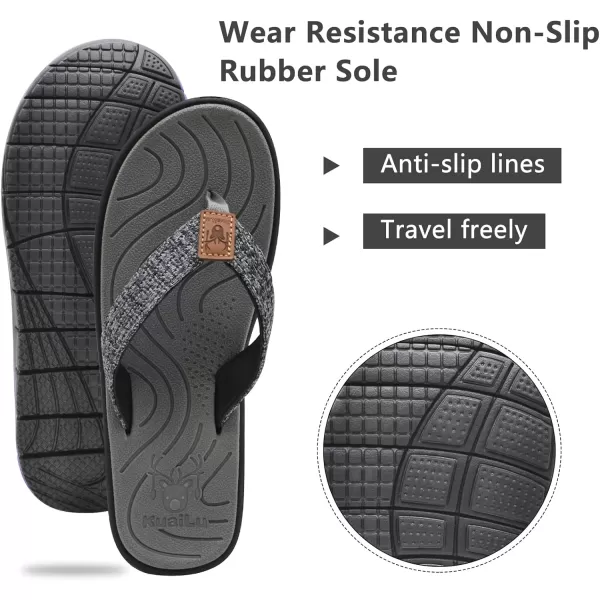 KuaiLu Women's Non-Slip Casual Flip Flop Thong Sandals