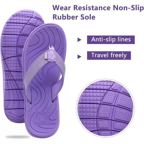 KuaiLu Women's Non-Slip Casual Flip Flop Thong Sandals