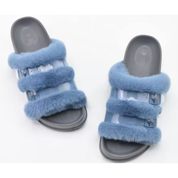 KuaiLu Womens Platform Slipper with Arch Support Soft Cushion Faux Fur Sandals Open Toe House Slipper Fluffy Slides Indoor Outdoor,6~12