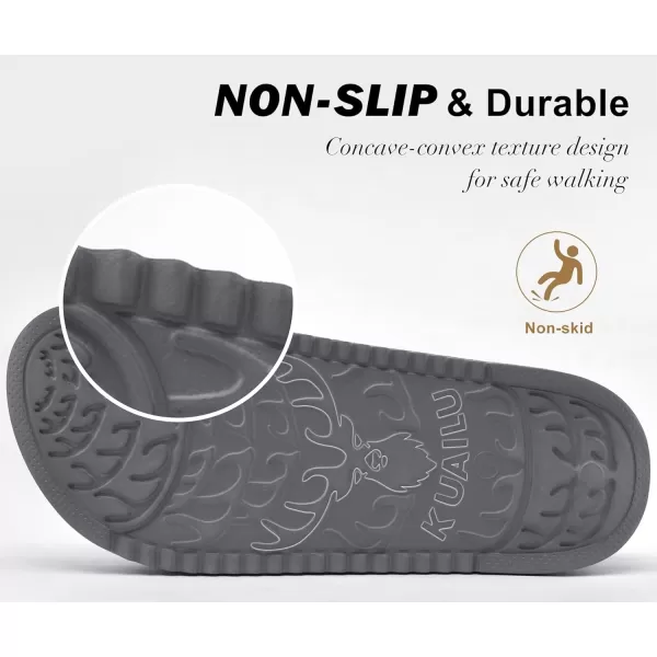 KuaiLu Womens Platform Slipper with Arch Support Soft Cushion Faux Fur Sandals Open Toe House Slipper Fluffy Slides Indoor Outdoor,6~12