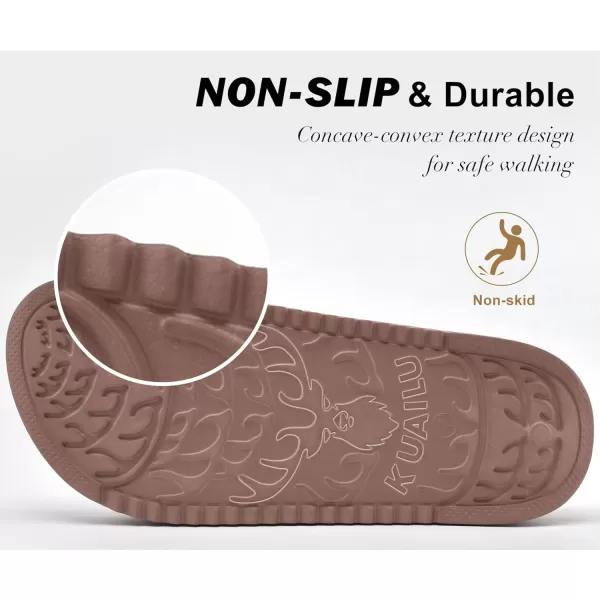 KuaiLu Womens Platform Slipper with Arch Support Soft Cushion Faux Fur Sandals Open Toe House Slipper Fluffy Slides Indoor Outdoor,6~12