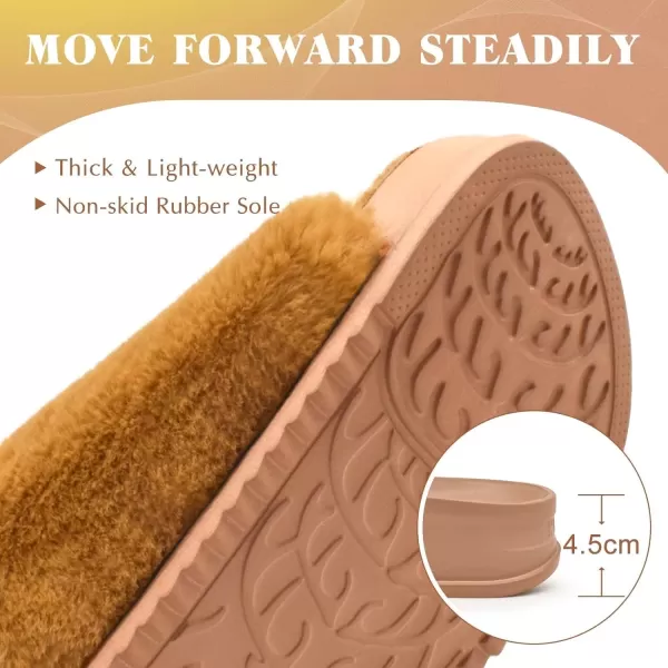 KuaiLu Womens Platform Slipper with Arch Support Soft Cushion Faux Fur Sandals Open Toe House Slipper Fluffy Slides Indoor Outdoor,6~12