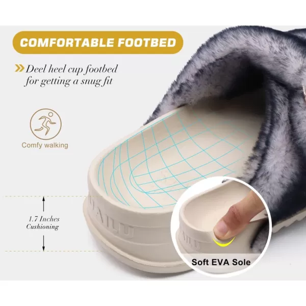 KuaiLu Womens Platform Slipper with Arch Support Soft Cushion Faux Fur Sandals Open Toe House Slipper Fluffy Slides Indoor Outdoor,6~12