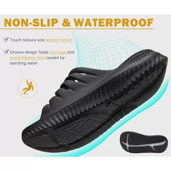 KuaiLu Womens Recovery Sandals With Comfortable Plantar Fasciitis Support,Ladies Orthotic Open Toe Sport Slides Thick Cushion Reduces Stress on Feet,Joints &amp; Back Post-Exercise