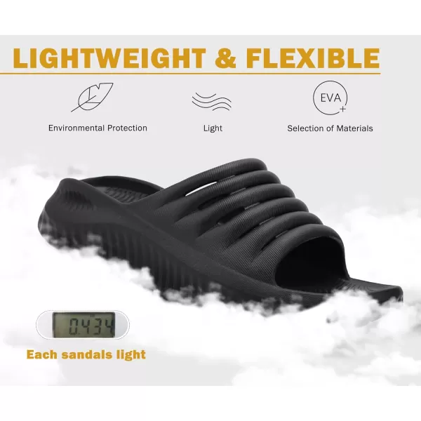 KuaiLu Womens Recovery Sandals With Comfortable Plantar Fasciitis Support,Ladies Orthotic Open Toe Sport Slides Thick Cushion Reduces Stress on Feet,Joints &amp; Back Post-Exercise