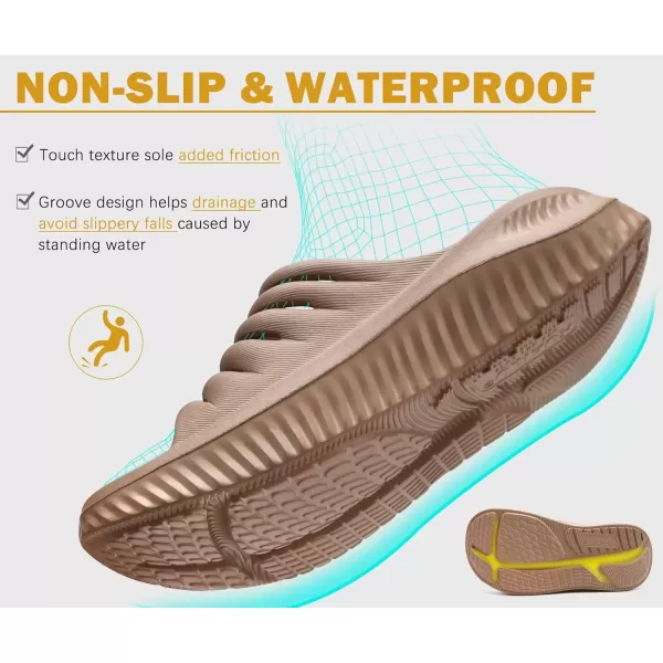KuaiLu Womens Recovery Sandals With Comfortable Plantar Fasciitis Support,Ladies Orthotic Open Toe Sport Slides Thick Cushion Reduces Stress on Feet,Joints &amp; Back Post-Exercise