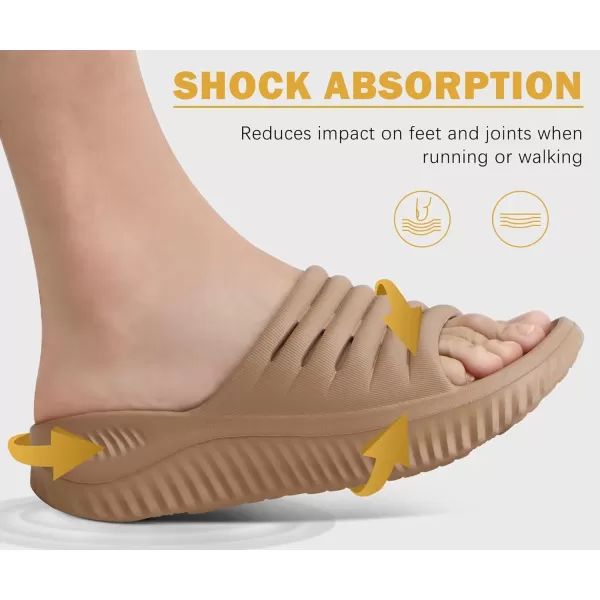 KuaiLu Womens Recovery Sandals With Comfortable Plantar Fasciitis Support,Ladies Orthotic Open Toe Sport Slides Thick Cushion Reduces Stress on Feet,Joints &amp; Back Post-Exercise