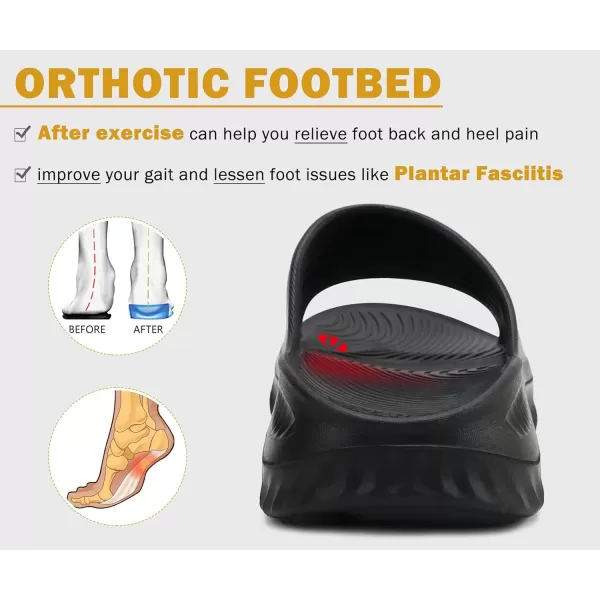 KuaiLu Womens Recovery Sandals With Comfortable Plantar Fasciitis Support,Ladies Orthotic Open Toe Sport Slides Thick Cushion Reduces Stress on Feet,Joints &amp; Back Post-Exercise