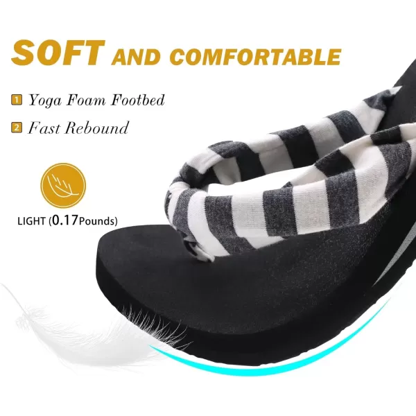 KuaiLu Women's Yoga Foam Flip Flops with Arch Support Thong Sandals Non-Slip