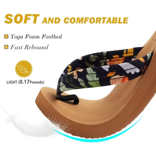 KuaiLu Women's Yoga Foam Flip Flops with Arch Support Thong Sandals Non-Slip