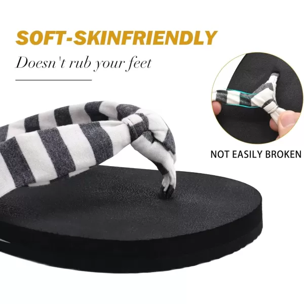 KuaiLu Women's Yoga Foam Flip Flops with Arch Support Thong Sandals Non-Slip