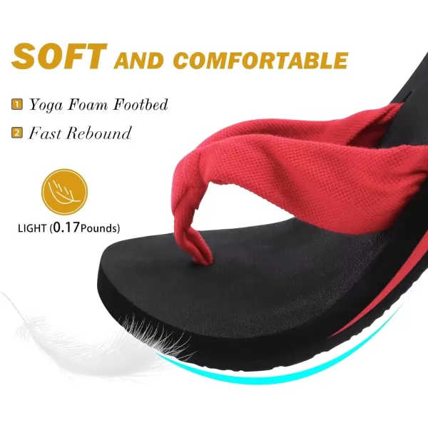 KuaiLu Women's Yoga Foam Flip Flops with Arch Support Thong Sandals Non-Slip