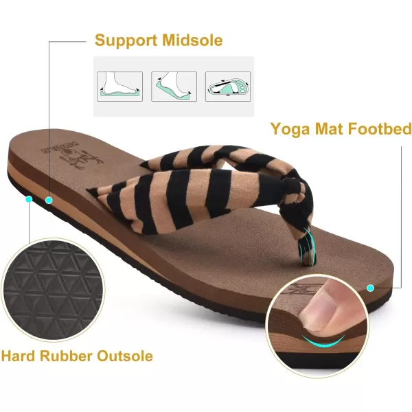 KuaiLu Women's Yoga Foam Flip Flops with Arch Support Thong Sandals Non-Slip