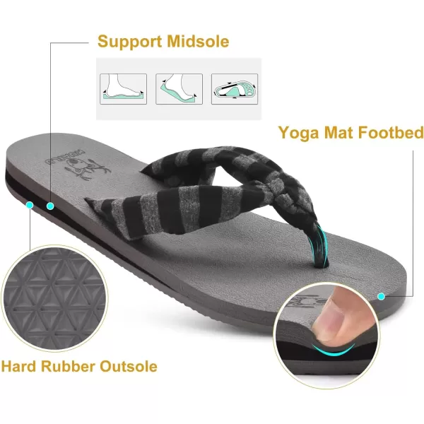 KuaiLu Women's Yoga Foam Flip Flops with Arch Support Thong Sandals Non-Slip