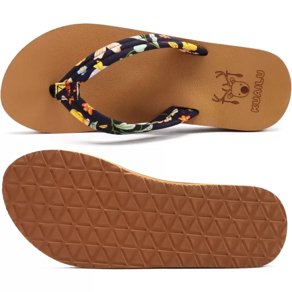 KuaiLu Women's Yoga Foam Flip Flops with Arch Support Thong Sandals Non-Slip