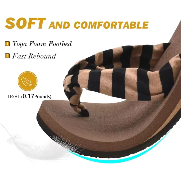 KuaiLu Women's Yoga Foam Flip Flops with Arch Support Thong Sandals Non-Slip
