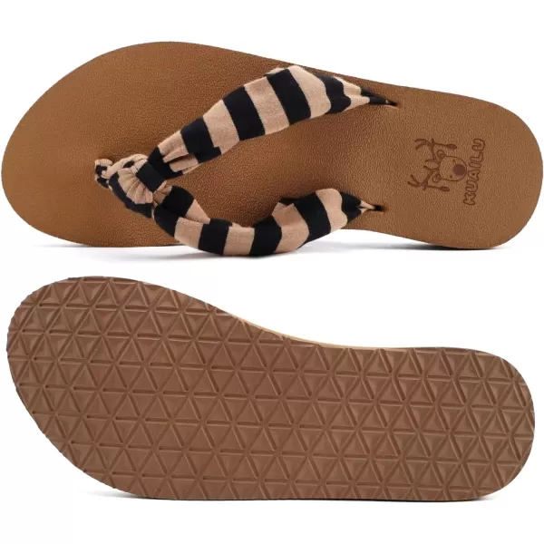 KuaiLu Women's Yoga Foam Flip Flops with Arch Support Thong Sandals Non-Slip