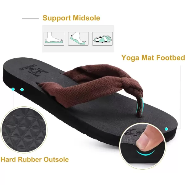 KuaiLu Women's Yoga Foam Flip Flops with Arch Support Thong Sandals Non-Slip