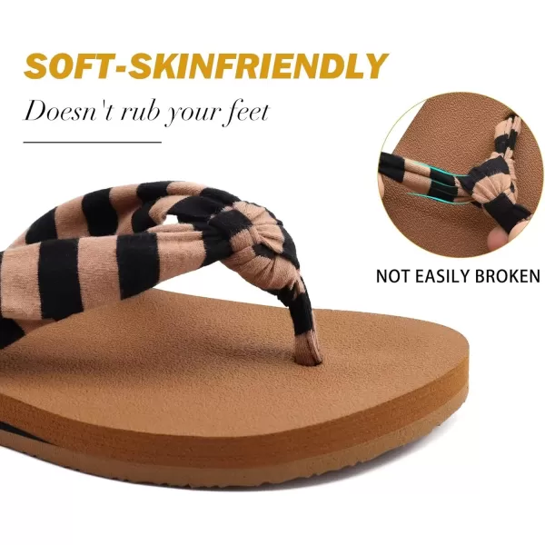 KuaiLu Women's Yoga Foam Flip Flops with Arch Support Thong Sandals Non-Slip