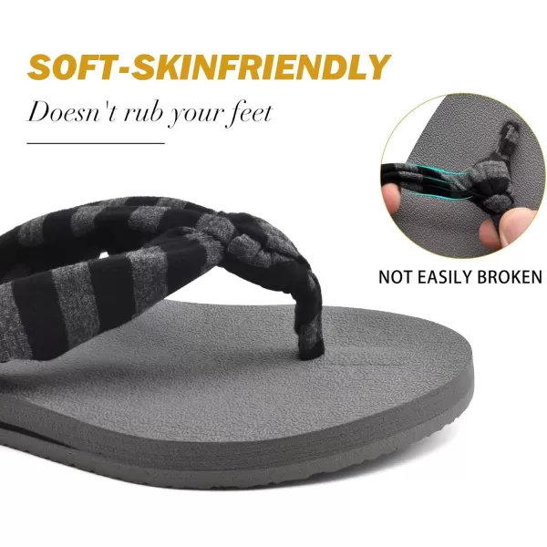 KuaiLu Women's Yoga Foam Flip Flops with Arch Support Thong Sandals Non-Slip