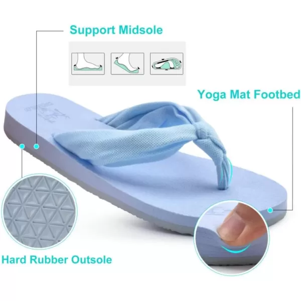 KuaiLu Women's Yoga Foam Flip Flops with Arch Support Thong Sandals Non-Slip