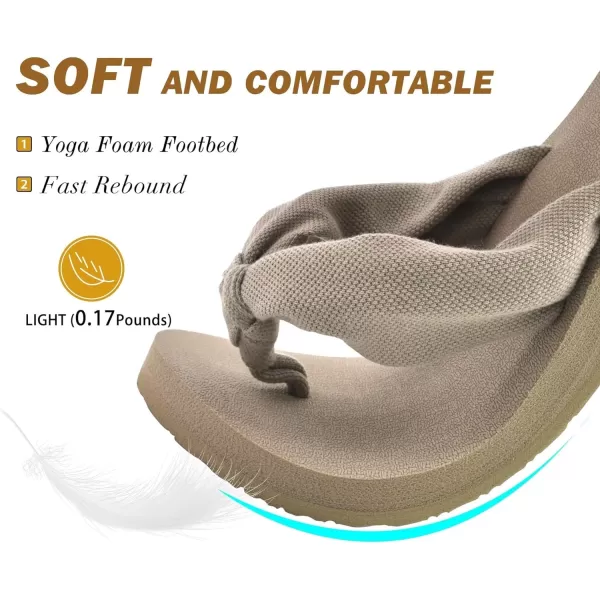 KuaiLu Women's Yoga Foam Flip Flops with Arch Support Thong Sandals Non-Slip