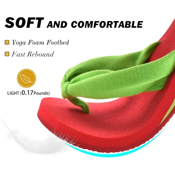 KuaiLu Women's Yoga Foam Flip Flops with Arch Support Thong Sandals Non-Slip