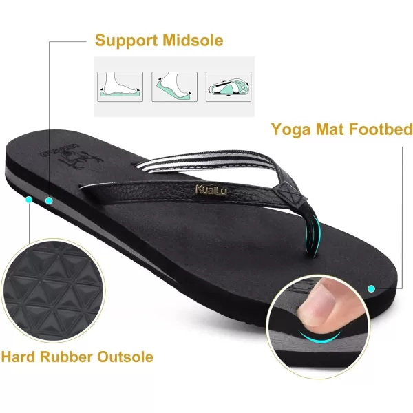 KuaiLu Women's Yoga Foam Flip Flops with Arch Support Thong Sandals Non-Slip