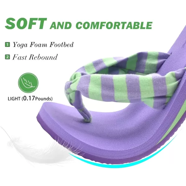 KuaiLu Women's Yoga Foam Flip Flops with Arch Support Thong Sandals Non-Slip