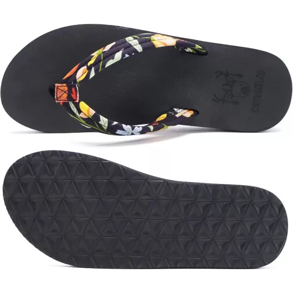 KuaiLu Women's Yoga Foam Flip Flops with Arch Support Thong Sandals Non-Slip