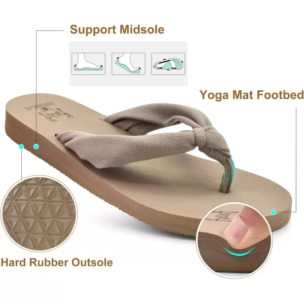 KuaiLu Women's Yoga Foam Flip Flops with Arch Support Thong Sandals Non-Slip