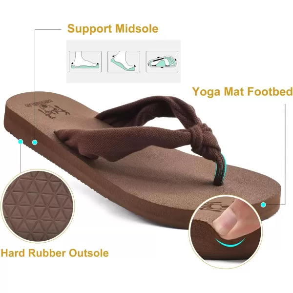 KuaiLu Women's Yoga Foam Flip Flops with Arch Support Thong Sandals Non-Slip
