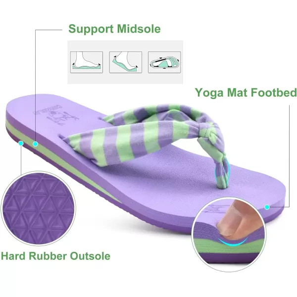 KuaiLu Women's Yoga Foam Flip Flops with Arch Support Thong Sandals Non-Slip