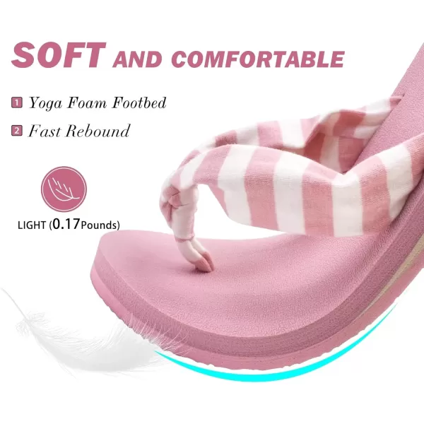KuaiLu Women's Yoga Foam Flip Flops with Arch Support Thong Sandals Non-Slip