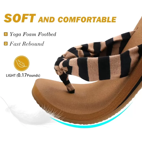 KuaiLu Women's Yoga Foam Flip Flops with Arch Support Thong Sandals Non-Slip