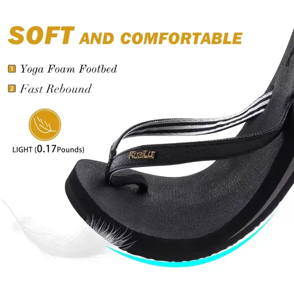 KuaiLu Women's Yoga Foam Flip Flops with Arch Support Thong Sandals Non-Slip