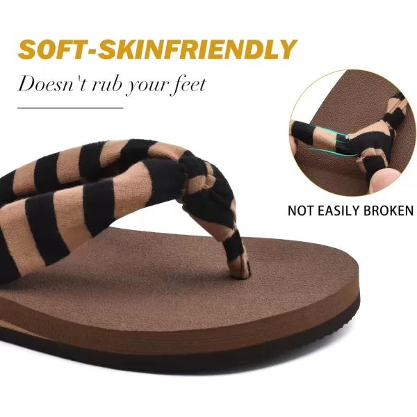 KuaiLu Women's Yoga Foam Flip Flops with Arch Support Thong Sandals Non-Slip