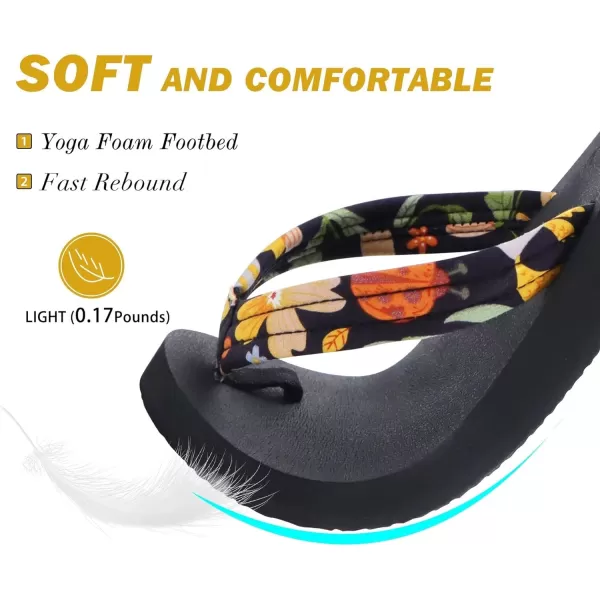 KuaiLu Women's Yoga Foam Flip Flops with Arch Support Thong Sandals Non-Slip