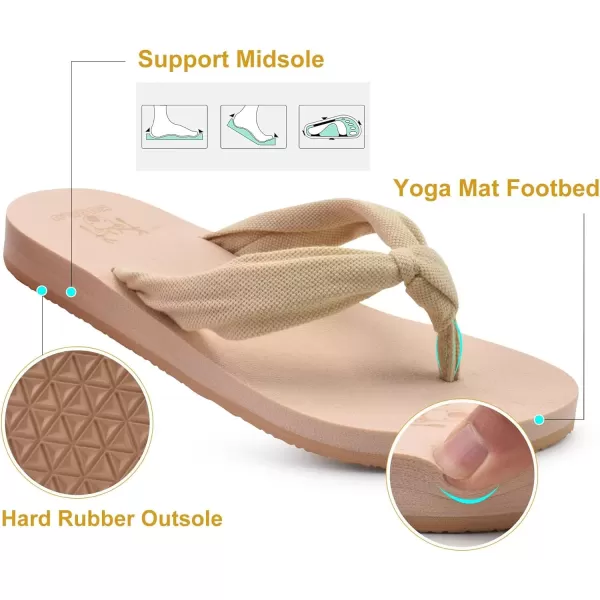 KuaiLu Women's Yoga Foam Flip Flops with Arch Support Thong Sandals Non-Slip