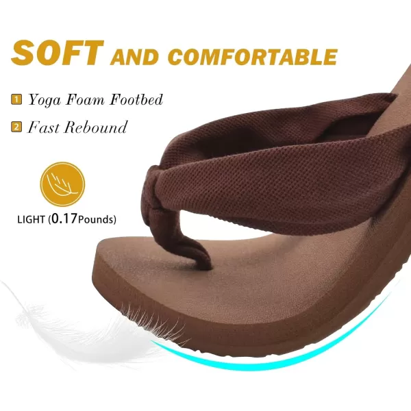 KuaiLu Women's Yoga Foam Flip Flops with Arch Support Thong Sandals Non-Slip