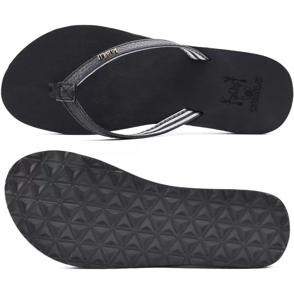 KuaiLu Women's Yoga Foam Flip Flops with Arch Support Thong Sandals Non-Slip