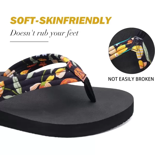 KuaiLu Women's Yoga Foam Flip Flops with Arch Support Thong Sandals Non-Slip