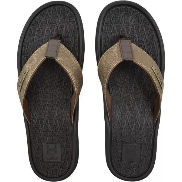 KuaiLu Mens Flip Flops Arch Support Comfortable Waterproof Open Toe Summer Beach Leather Thong Sandals Cushion Slip on Slippers