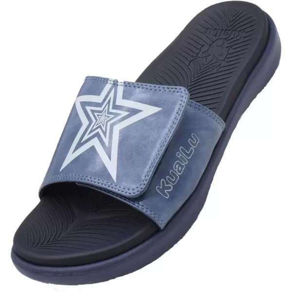 KuaiLu Mens Slides Soft Cushion Sport Sandals with Plantar Fasciitis Arch Support Adjustable Open Toe Summer Slippers Slip on Indoor Outdoor Size 7-15