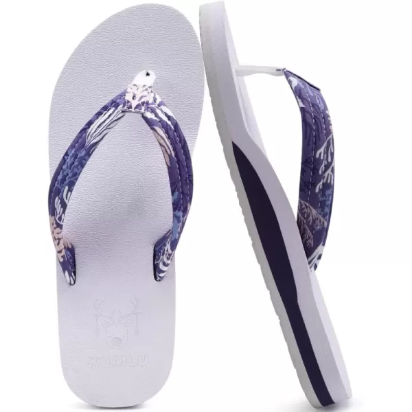 KuaiLu Women's Yoga Foam Flip Flops with Arch Support Thong Sandals Non-Slip