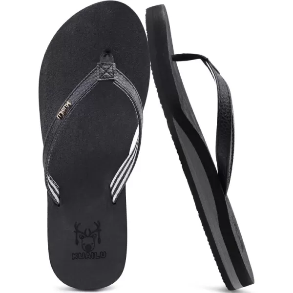 KuaiLu Women's Yoga Foam Flip Flops with Arch Support Thong Sandals Non-Slip