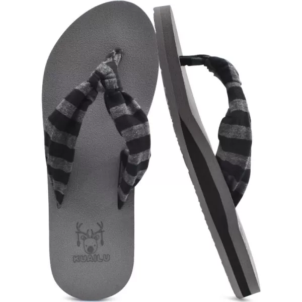 KuaiLu Women's Yoga Foam Flip Flops with Arch Support Thong Sandals Non-Slip